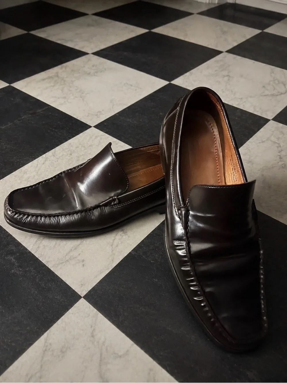 Classic Men’s Coach Leather Penny Loafers - Dark Brown